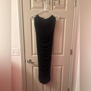 Fashion Nova Elegant Black Zip-Up Dress